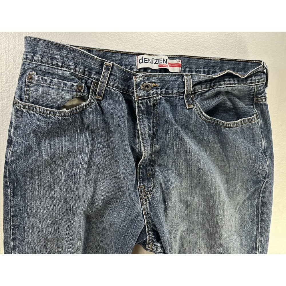 Denizen From Levis 281 Jeans 36x27 Straight Fit Denim Men's Size Blue Dirty Wash - Picture 13 of 15